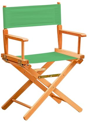 LLZJDDPLY Tall directors chairs foldable, Makeup chair Solid wood frame and canvas seat, Portable Footrest, Makeup chair for makeup artist, Load capacity 440 lbs(Green,85cm/33in)