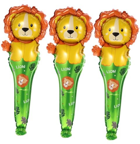 NAMOARLY 50 Stück Löwen-Partyballons Halter für Ballonstäbchen Ballonbogen Neonballons Ballonpumpe party deko luftballons Löwen-Modellierfolienballons Ballondekoration Aluminiumfolie