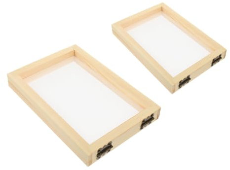 Uonlytech 2stücke Teiliges Holzpapier-schöpfrahmen Feinem Sieb Wiederverwendbarer DIY Papierherstellungsrahmen Für Basteln Geeignet Für Musterpapier Seidenpapier Und Traditionelle Papercraft