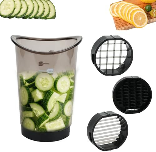 BOXOB Polyvalent Trancheuse de Fraise avec Lames e Couvercle, Amovible Plastique Kit Coupe de Tranche Fruits Drôle Baies et Mangues Outil Coupe pour Trancher Les Bananes Concombres