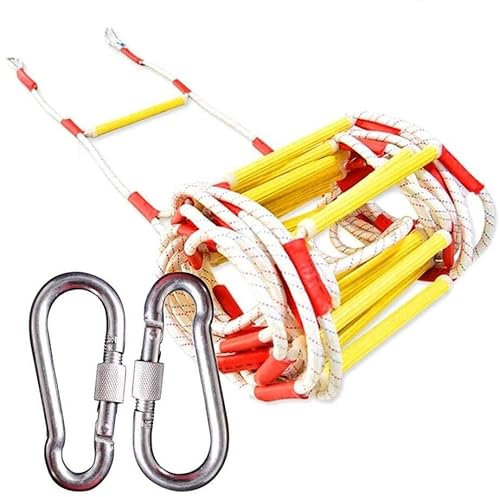 Escaleras de Cuerda para Adultos, largas y Suaves, de Resina, anslizantes, para Escalada en Roca, emergencias, Seguridad, Rescate, Incendios, Escalada en Roca, Entrenamiento físico, 15