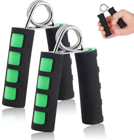 AYBUY 2-pack handgrepp stärkare set, handgrepp motstånd stärkare tränare med skumhandtag, inga glid tunga gripare, metallhänder grepp styrka för finger-handled och underarm