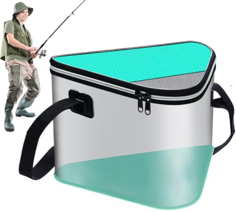 Fiskebete 12 Liter Bärbar Multifunktionell | Ihopfällbar Balja för Fångade för Grillning Picknickar Utomhusfest samt användning i Bäckar Floder Sjöar Hav från Båt Kajak