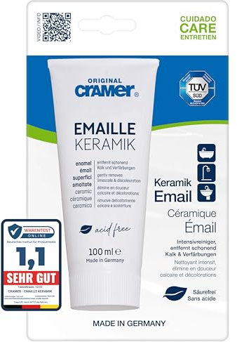Cramer Emaille Keramik Badreiniger 100 ml (Email-Star) - säurefreier Intensivreiniger für Badewanne, Dusche, Waschbecken - besonders schonender und wirkungsvoller Spezialreiniger für Küche & Bad