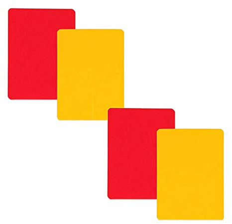 Champion Sports Referee Card Set of Two - 1 Red Card 1 Yellow Card (Pack of 4)