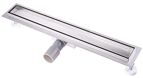 Canalina per doccia double face sifone con filtro antiodore e per capelli piastrellabile canalina di scarico in acciaio inox molto piatta set completo con fissaggio a pavimento per bagno da 40 cm