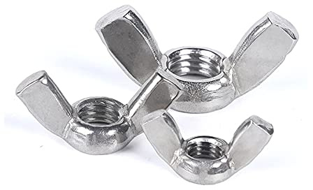 Hooshing 30PCS Wing Nuts Assorted Kit (10pcs Each 1/4-20, 5/16-18, 3/8-16) 304 Stainless Steel Wing Nuts Fasteners Parts Butterfly Nut