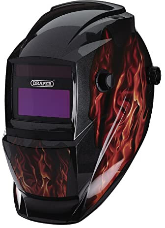 Draper 02513 Auto-Darkening Welding Helmet, Red Flames