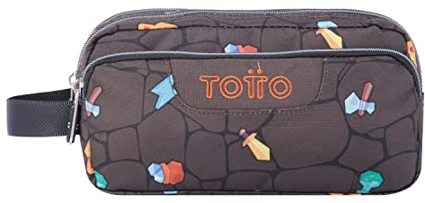 TOTTO Estuche Escolar Tres Compartimentos Estampado Videojuego - Agapec