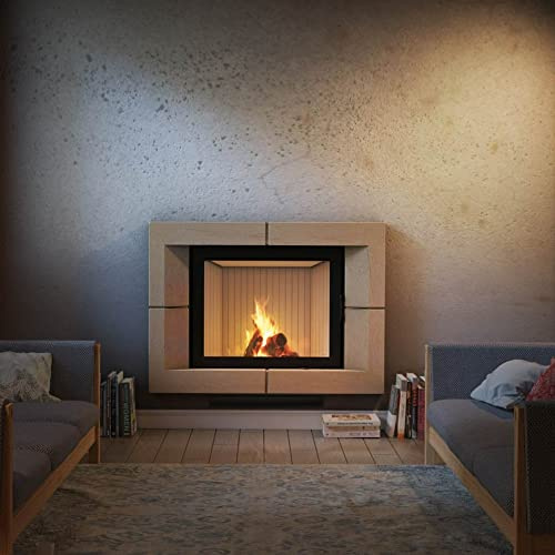 KRATKI Inserto per camino a legna NadiaIngresso Aria Conforme BImSchV 2 Acciaio fi 200 mm Uscita polvere Lato sinistro 13 kW Efficienza termica 81% 133,1x83,4 cm