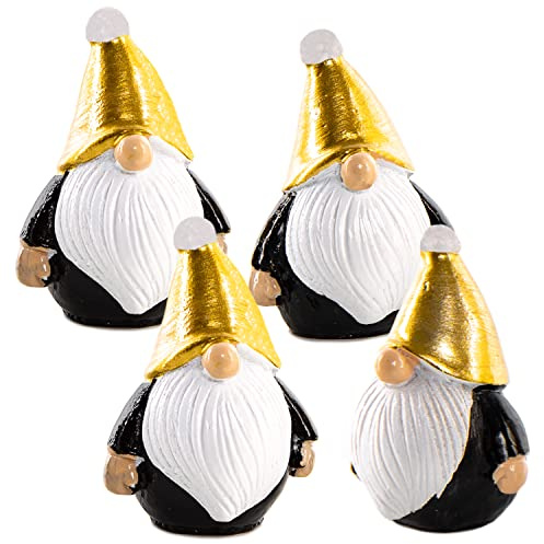 Logbuch-Verlag 4 tomtefigurer guld 4 cm tomtejultomte jultomte liten gåva kunder anställda jul