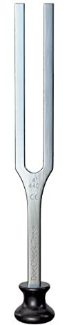 DocCheck Stimmgabel Planng – 440 Hz, Ideal für medizinische Diagnosen in HNO und Audiologie, Robust und einfach zu reinigen, Inkl. Fuß, Farbe: Silber, Material: Edelstahl