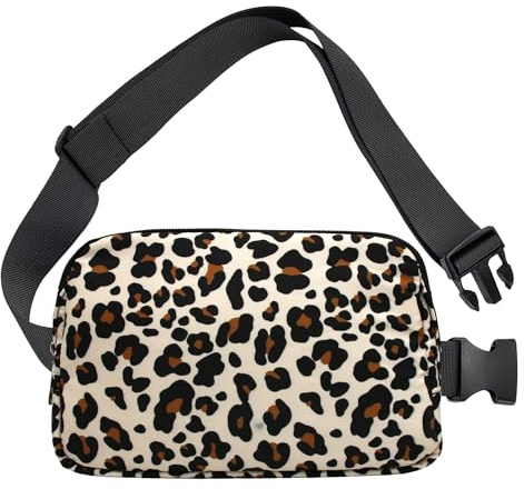 Taeku Bauchtasche Gürteltasche für Damen Herren Klein Gürtel Taille Sporttasche Querkörper Bum Hüfttaschen Fanny Pack für Laufen Wandern Travel Workout (Leopard)