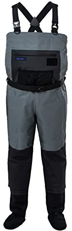 ONEWES Herren Hellbender Wathose für Den Angler,leichte Wathose Stockingfoot wasserdichte Angelwathose für Damen und Herren, Fliegenfischen Wathose Atmungsaktiv Strumpf Fuß Brust Wathose (S)