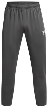 Under Armour UA Challenger Pique Track Pantalones de deporte para hombre, pantalones de chándal transpirables y de secado rápido, color gris brezo/blanco size S