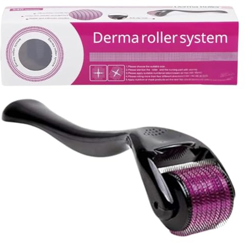 Derma Roller for Body, Hair and Sculp 1.00mm, 540 Titanium Microneedle Dermal Skincare, Microneedling Roller for Men and Women with Storage Case