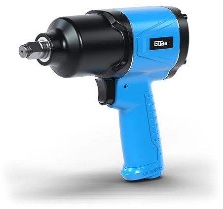 Güde Juego de llaves de impacto neumáticas (rosca de conexión IG 1/4, presión de presión de 6 bar, aire de 204 l/min, 150/300/569 Nm, par máximo de 580 Nm, incluye 10 llaves de vaso, alargador, etc.)