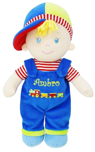 Lullaberry Personlig Ben-docka – mjuk tygdocka för pojkar från födseln – med namn att välja mellan – blå outfit