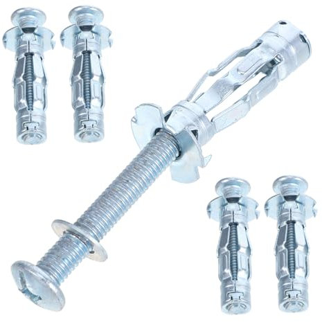 Zerodeko Vis Dexpansion En Acier Au Carbone Haute Résistance 5 Pièces Chevilles Murales Pour Cloisons Sèches Plâtre Plafond Murs Creux Installation Facile