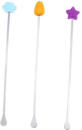 POPETPOP 3 Pezzi per Mescolare Latte in Polvere Silicone per Latte e Cocktail Design Sottile Adatto Tutte Tazze Resistente Uso