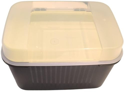 Tupperware småkattungar, skattkista, Apollo 7300 ml, 7,3 liter, olivgrön med insatslåda, behållare, kakor