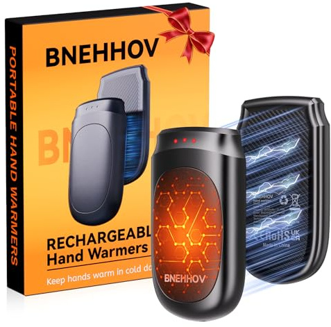 BNEHHOV Calentadores de Manos Recargables 2 en 1 Calentador de Manos Magnético Portátil de Bolsillo con 3 Niveles de Calor para Acampadas, Golf, Idea de Regalo para Hombres y Mujeres