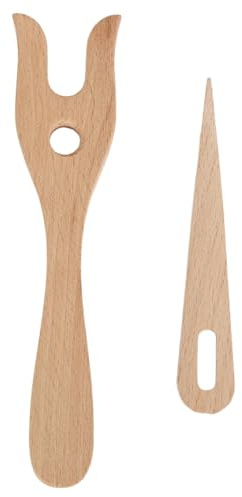 Set di aghi per forchetta per maglieria in legno, strumento per tessitura di gioielli, per uso domestico per gli appassionati di artigianato