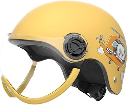 Casco Da Scooter Per Bambini,Casco Da Moto Per Bambini,Casco Jet Con Visiera Parasole,Casco Da Scooter Per Bambine,Casco Da Ciclomotore Per Bambini, Per Bambini Dai 3 Ai 15 Anni 1,46~55cm