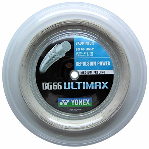 YONEX BG66 Ultimax Badminton String - 200m Reel, Color- White