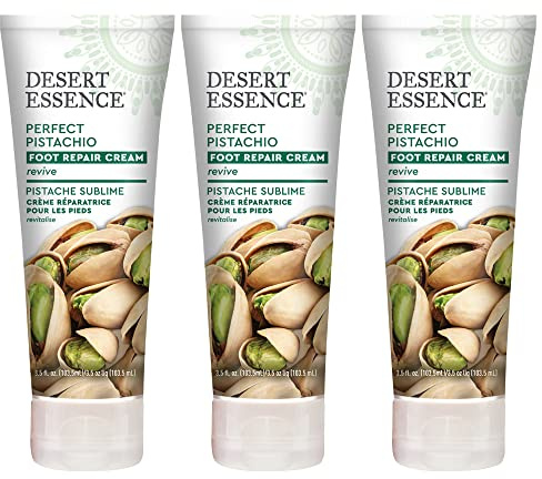 Desert Essence Pistachio Foot Repair Cream - 3.5 Fl Ounce - Pack of 3 - Restores Softness - Skin Repair & Renewal - Pistachio Nut Oil - Shea Butter - Macadamia Seed Oil - Cruelty-Free