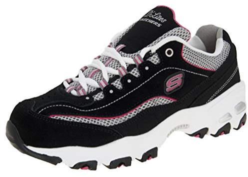 Skechers D'lites Biggest Fan, Zapatillas Mujer, Negro Bkwp, 37 EU Ancho