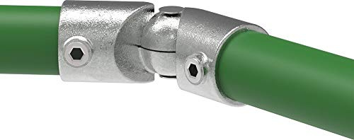 Fenau | Pieza angular, pieza angular 90-270°, variable, Ø 33,7 mm, de fundición maleable, galvanizado en caliente, incl. tornillos