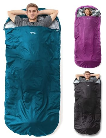 Highlander XL Sleeping Bag - Extra Wide Sleeping Bags for Adults - Rectangular, Lightweight & Water-Resistant - Soft Inner Lining - Indoor & Outdoor Use - Ideal for Camping