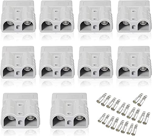 eSynic Battery Connector 50Amp Professional 10Pcs Quick Connector Plug for Anderson Plug Connector 50Amp Kit 600V 6-12AWG AWG AC/DC Power Tool