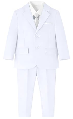 Baby Boys' White Suits Formal Dress Suit Set 2T Toddler Boy Ring Bearer Outfit for Weddings