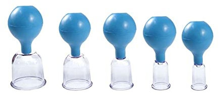 ZHANGZONG schröpfset schröpfgläser schröpfgläser Set Cupping-Set Chinesisches Schröpfen 5 Stück Gummi Vakuumdosen für Massage PC Saugnapf Anti Cellulite Vakuum Massagegerät Therapie Saugna