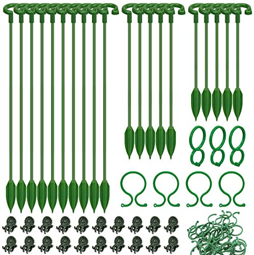 Hysagtek 60pcs Orchid Support Orchid Clips Plant Stem Holders 20 Pack Flower Plant Stakes(3 Sizes) 20 Plant Support Clips 20 Orchid Clips House Plant Stem Supports for Pots Outdoor Garden Plant Stake