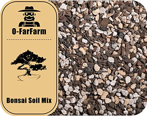 O-FarFarm Bonsai-Erde Mix gebrauchsfertig 4 Quart, schnell entwässernde Allzweck-Blumenerde für Bonsai-Baum, ideal zur Wurzelentwicklung, aus Akadama, Lavastein, Bimsstein und Kiefernrinde