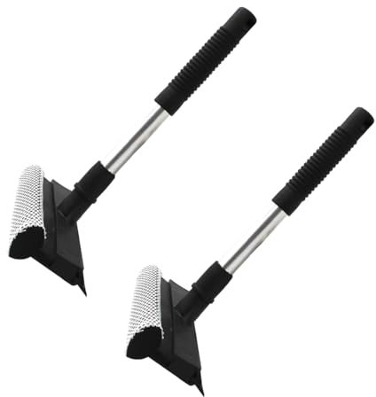 JNNJ Raclette pour Vitres de Voiture Pare-Brise, Poteau d'extension Nettoyeur Vitres avec Manche, Nettoyage de Vitres 2 en 1 avec Raclette et éponge, Lavage Télescopique pour Pare-Brise Voiture