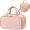 Lifewit Trousse de Toilette Femme, Trousse de Toilette Homme, Trousse de Voyage, Trousse de Maquillage, Sac de Rangement Toilette, Rangement Cosmétique avec Poignée, 5 L, Rose