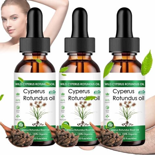 Cyperus Rotundus Oil, New Cyperus Rotundus Oil for Hair Removal, 60ml Natural Cypress Oil Hair Removal for All Skin Types (3)