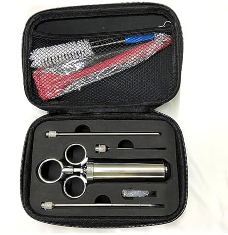 Stgbcst 304 siringa per spezie in acciaio inox, set di siringhe per arrosti, siringa per arrosti, siringa per arrosti, siringa per marinatura con 3 aghi, siringa per spezie da 60 ml per manzo per