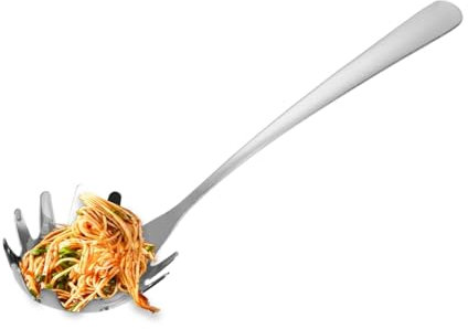 Cuillère à pâtes en acier inoxydable, passoire à nouilles, cuillère à spaghetti, passoire à nouilles de cuisine durable, cuillère à spaghetti multifonctionnelle, ustensile de service facile à utiliser