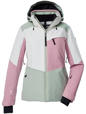killtec Damen Skijacke/Funktionsjacke mit abzippbarer Kapuze, Schneefang und Unterarmventilation KSW 39 WMN SKI JCKT, helles salbei, 38, 43420-000