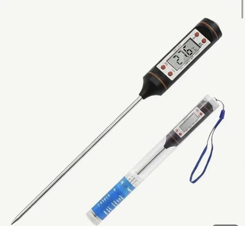 TP101 Termómetro Cocina de Lectura Instantánea Termómetros Alimentos Digital con Sonda Larga para Carne Barbacoa Comida Liquidos Aceite Agua