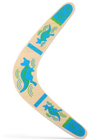 SUPVOX Wood V-Shaped Boomerang Flying Toy for Boy Girl and Adults Easy Return Smooth Flight Fun Outdoor Activity Adventure Lovers