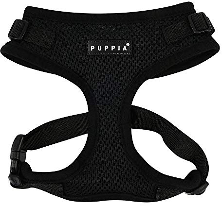 Authentic Puppia RiteFit Harness with Adjustable Neck, Black, Medium