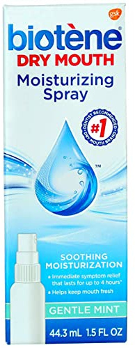 Biotène - Spray per uso orale, sapore di menta delicata, per bocca secca, flacone da 44,3 ml (confezione da 3)