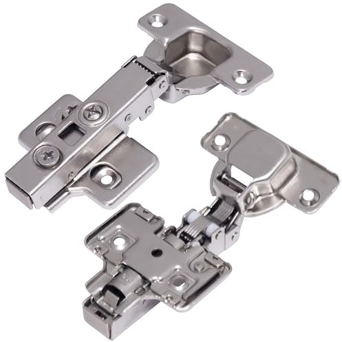 AERZETIX - C41043 - Juego de 4 Bisagras invisibles clipable para puertas de muebles - con amortiguador y regulación 3D - con revestimiento total/en aplique - apertura 110° - apertura de montaje 35mm