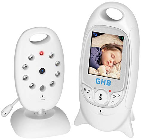 GHB Baby Monitor Video Baby Monitor Wireless with Camera Night Vision Temperature Monitoring Lullaby Function 2 Way Talk